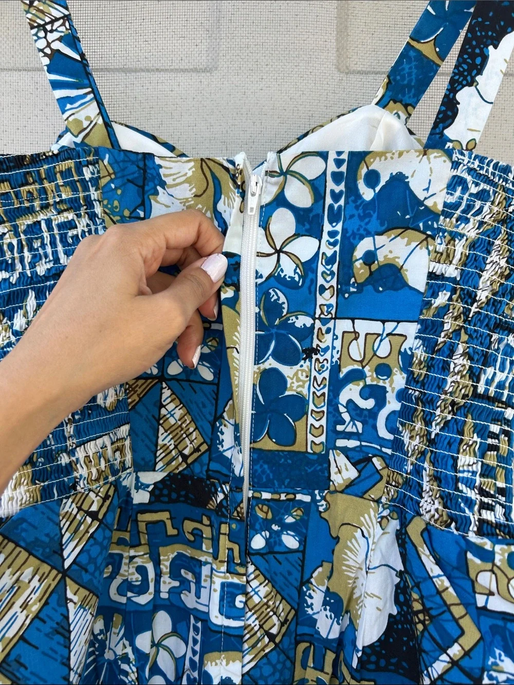 Blue Pineapple Print Piece Romper - Picture 7 of 8